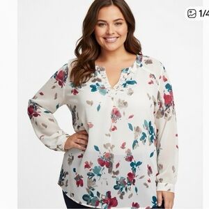 Floral Print Women's Top sz xl